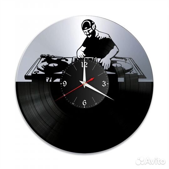 Часы настенные диджей Dj из винила, №1