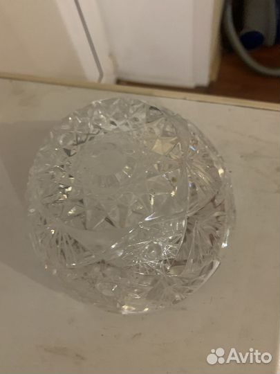 Чехословацкая Хрустальная ваза для конфет богемия