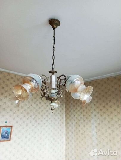 Люстра винтажная бронза СССР