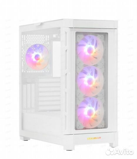 Белый корпус Cougar Duoface Pro (стекло+решетка)