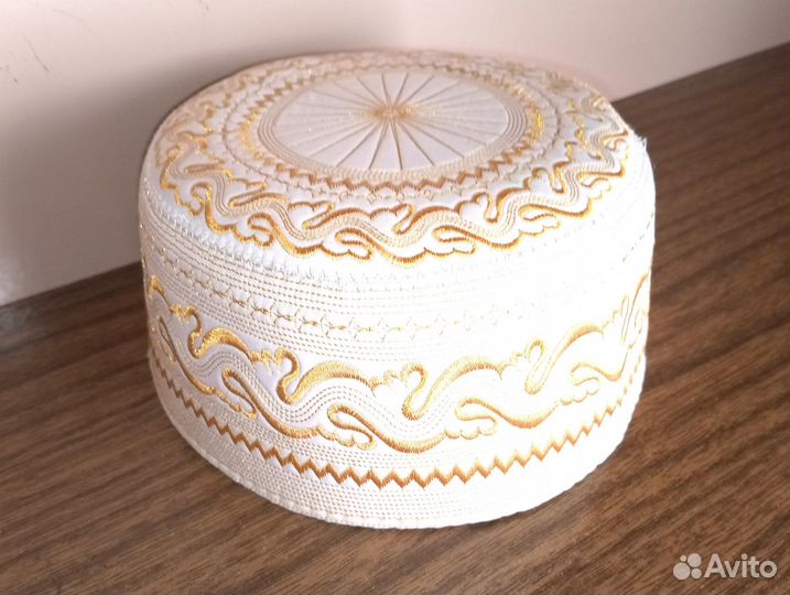 Тюбетейка мужская белая р.56