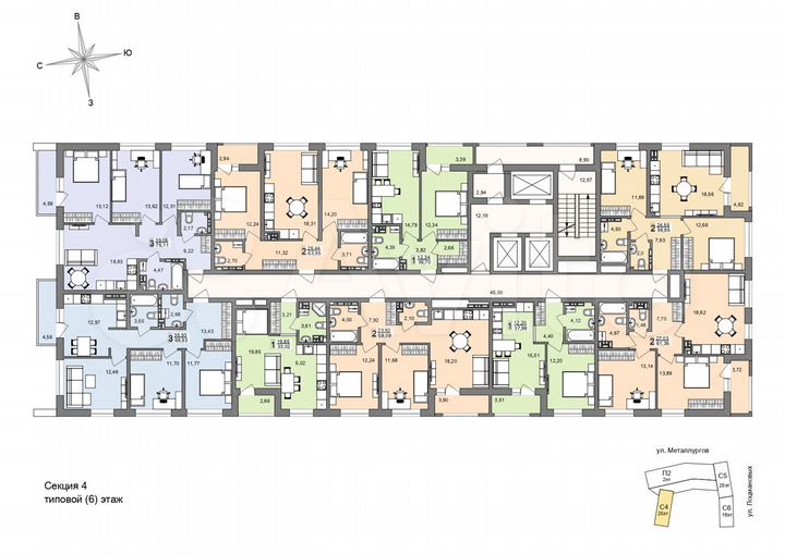 2-к. квартира, 59,5 м², 16/26 эт.