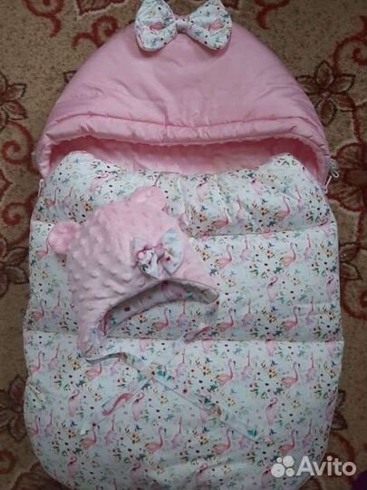 Конверт,комбинезон,шапочка