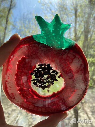 Подстаканник гранат подставка эпоксидная смола