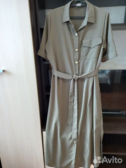 Платье 48р-ра,цвет хаки