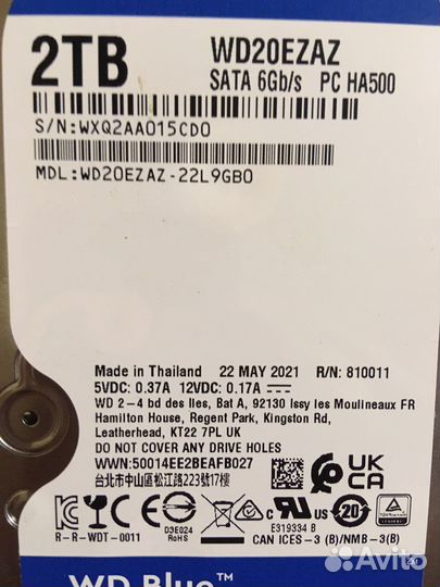 Новый Жесткий диск 2TB WD Blue