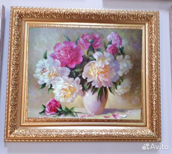 Картина букет пионов