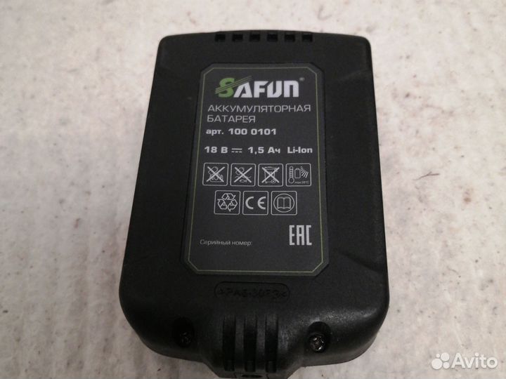 Аккумулятор LI-ON, safun, 18V, 1,5A