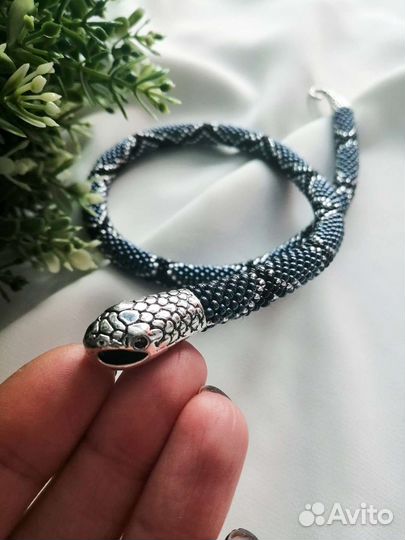 Жгут-колье Змея из бисера