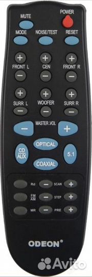 Пульт заменяющий Odeon AV-400, AV-500, AV-600