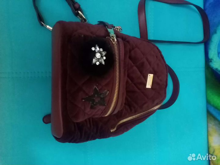 Рюкзак женский бархатный всесезон