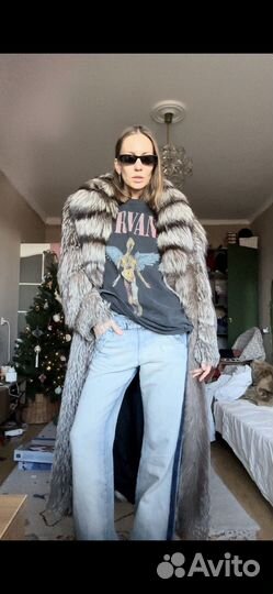 Щуба длинная песец винтаж