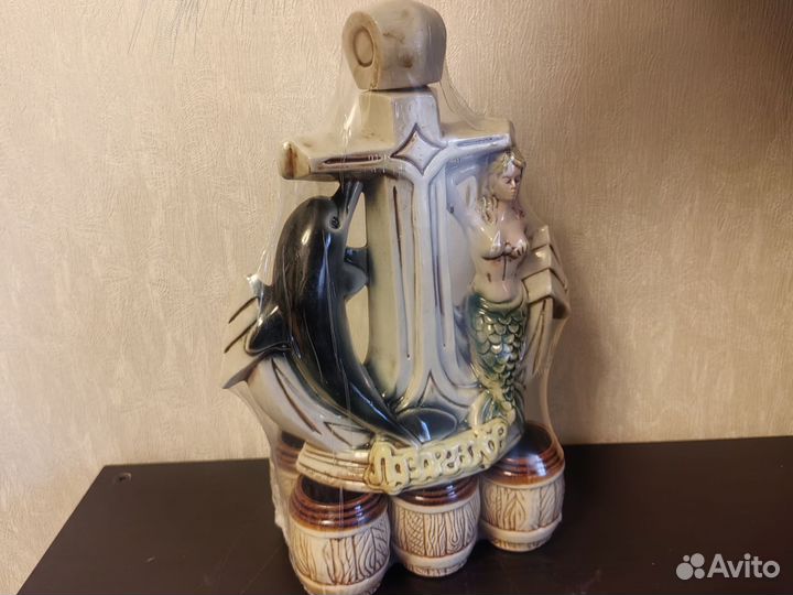 Набор из керамики Дельфин и русалка Штоф и стопки