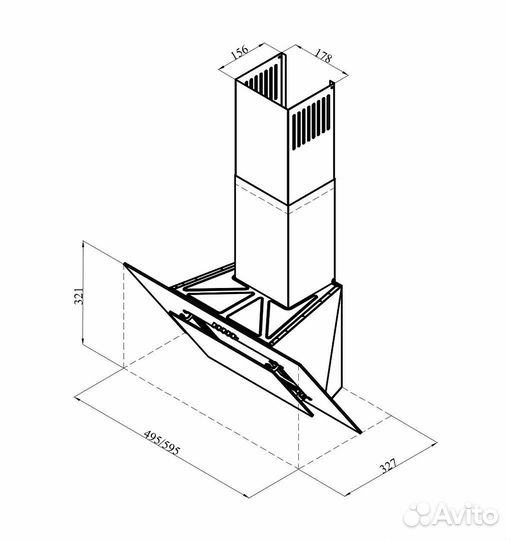 LEX mira G 600 black вытяжка