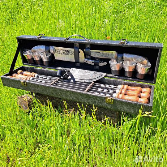 Набор шашлычный, шампур, нож кизлярский, топор