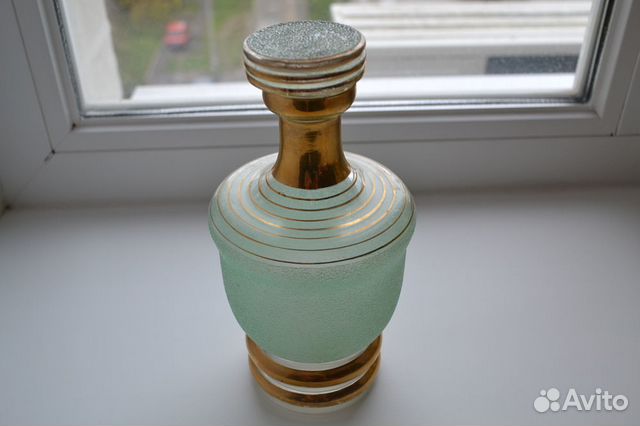 Графин из ссср,зелёное обсыпное стекло