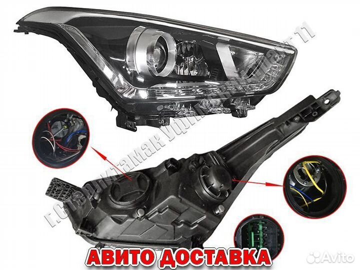 Фара hyundai creta 2016-2021 правая диодная, линза
