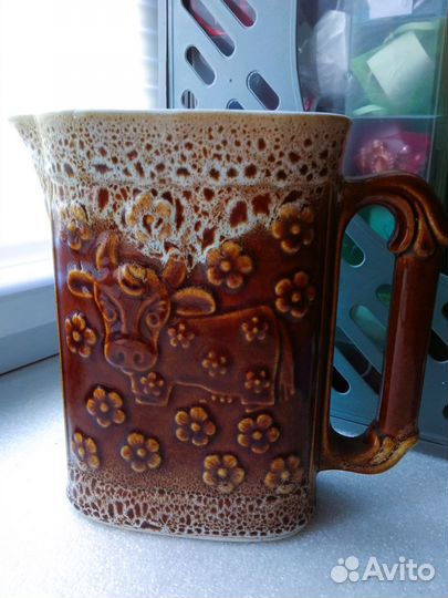 Молочник кувшин Корова керамика СССР 80-е гг