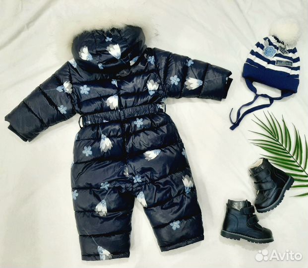 Зимний комбинезон для девочки 74 80 Gulliver