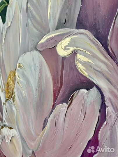 Картина пион 80*80