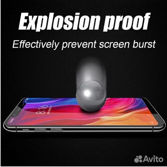 Защитное стекло 10D для Xiaomi Redmi 8A 2 шт