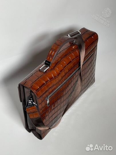 Мужской кожаный портфель Brioni