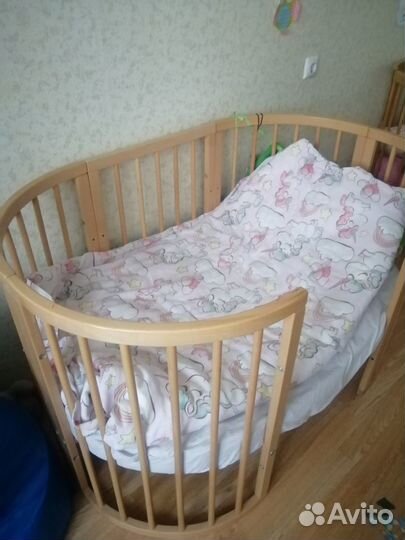 Детская кроватка трансформер круглая