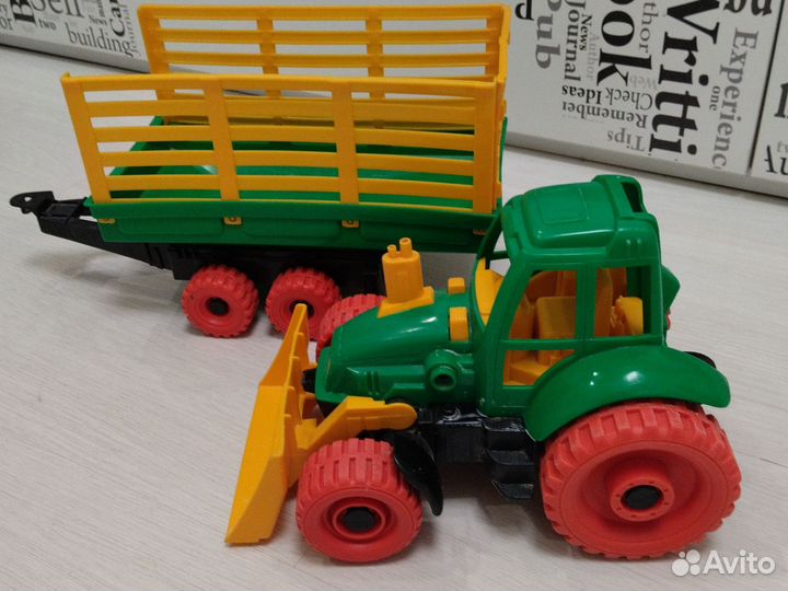 Трактор большой детский с прицепом