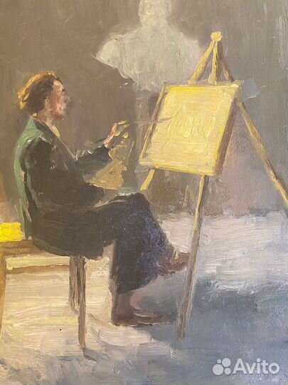 Картина маслом на картоне