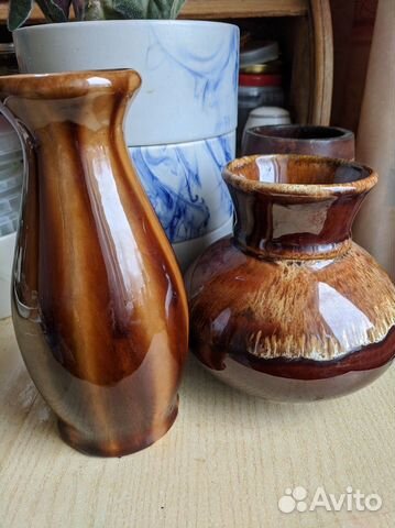 Вазочка керамика эмаль и стекло СССР