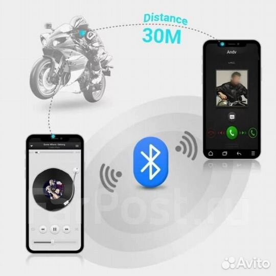 Bluetooth-гарнитура для мотошлема мотоциклетного ш