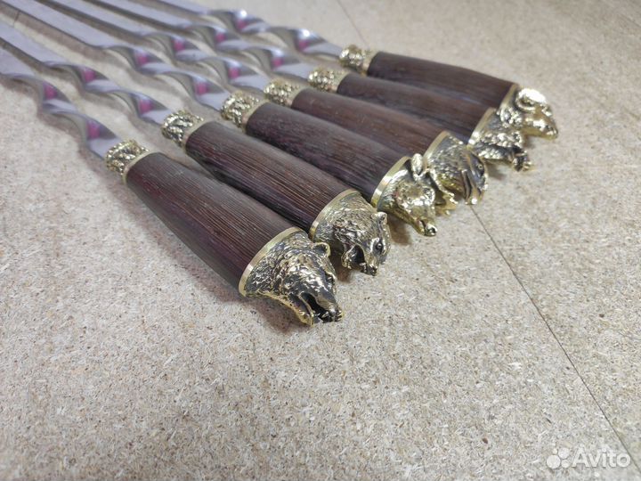 Набор шампуров разные звери (крупные)