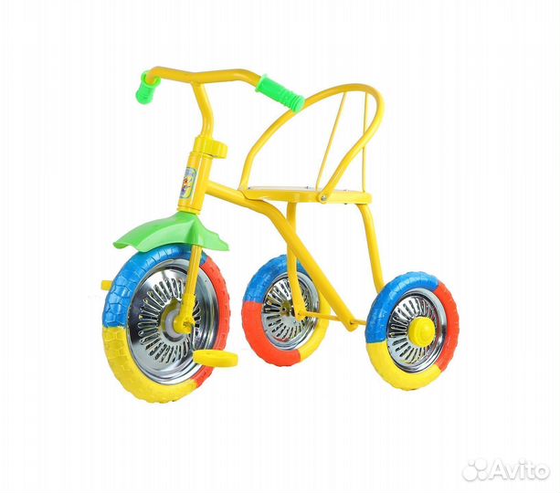Детский трехколесный велосипед желтый
