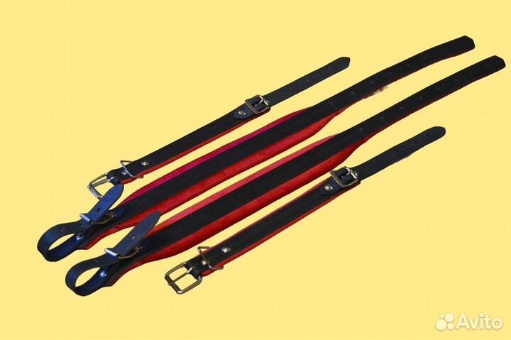 Ремни для гармони, аккордеона красный бархат