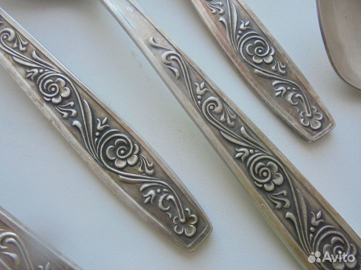 Столов приб мельх двойное серебр черн СССР 19 пред