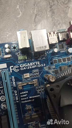 Материнская плата 1155 с процессором и памятью