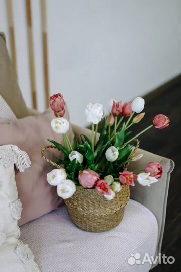 Тюльпаны розовые селиконовые