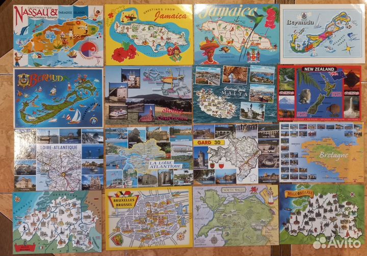 Открытки с картами разных стран