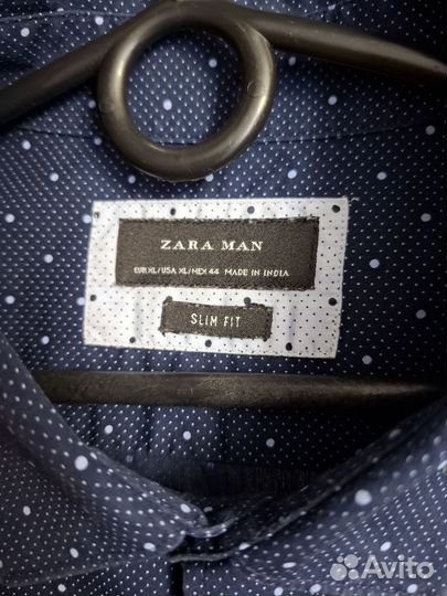 Рубашка мужская Zara, XL (р. 52), синяя