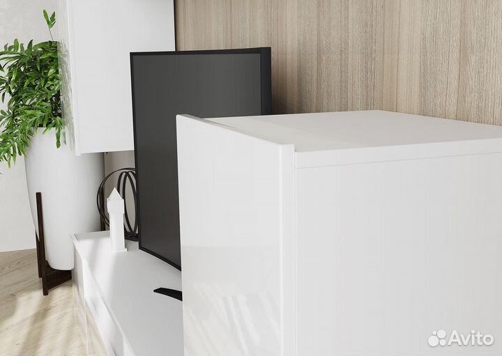 Стенка Лира мдф Белый глянец