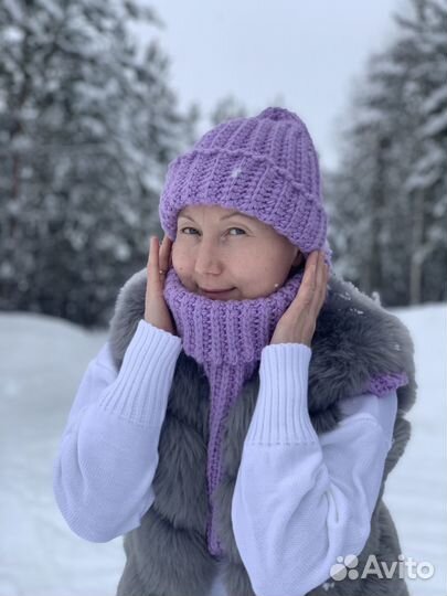 Шапка зимняя женская+ снуд