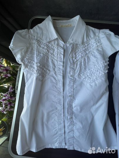 Рубашка школьная 140 девочки 4 шт