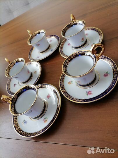 Саксонский фарфор Saxe,кофейный сервиз