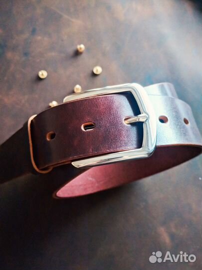 Ремень из кожи быка ручной работы