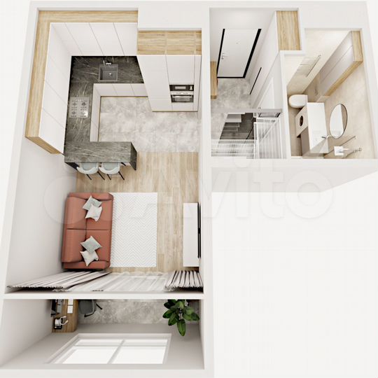 Квартира-студия, 28,4 м², 6/9 эт.