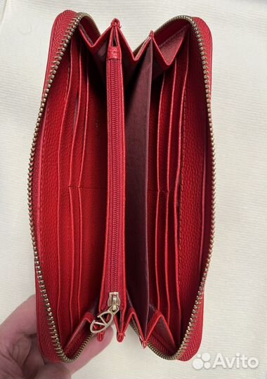 Кошелек женский натуральная кожа красный Valentino