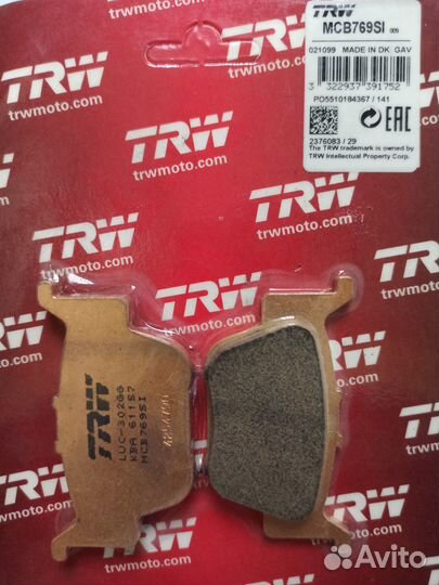 Колодки тормозные дисковые MCB769SI TRW