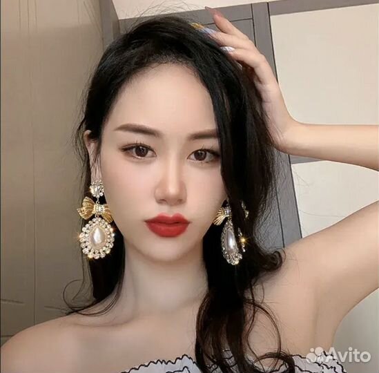 Винтажные серьги с кристалами