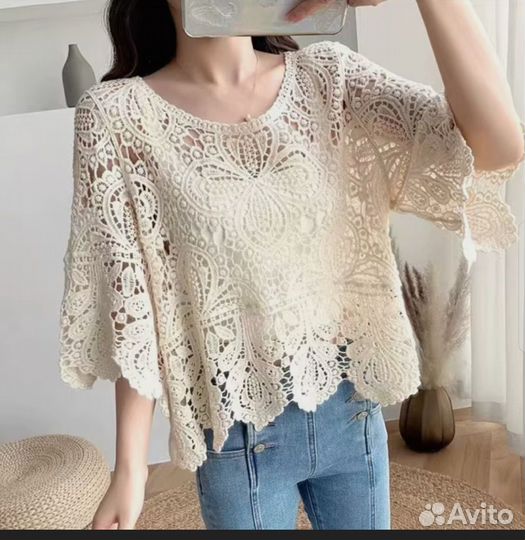 Женская летняя свободная блузка