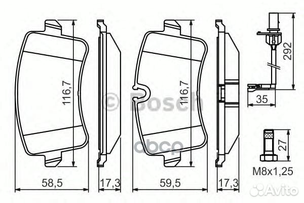 Колодки тормозные audi A4/A6 10- задн. 0986494446